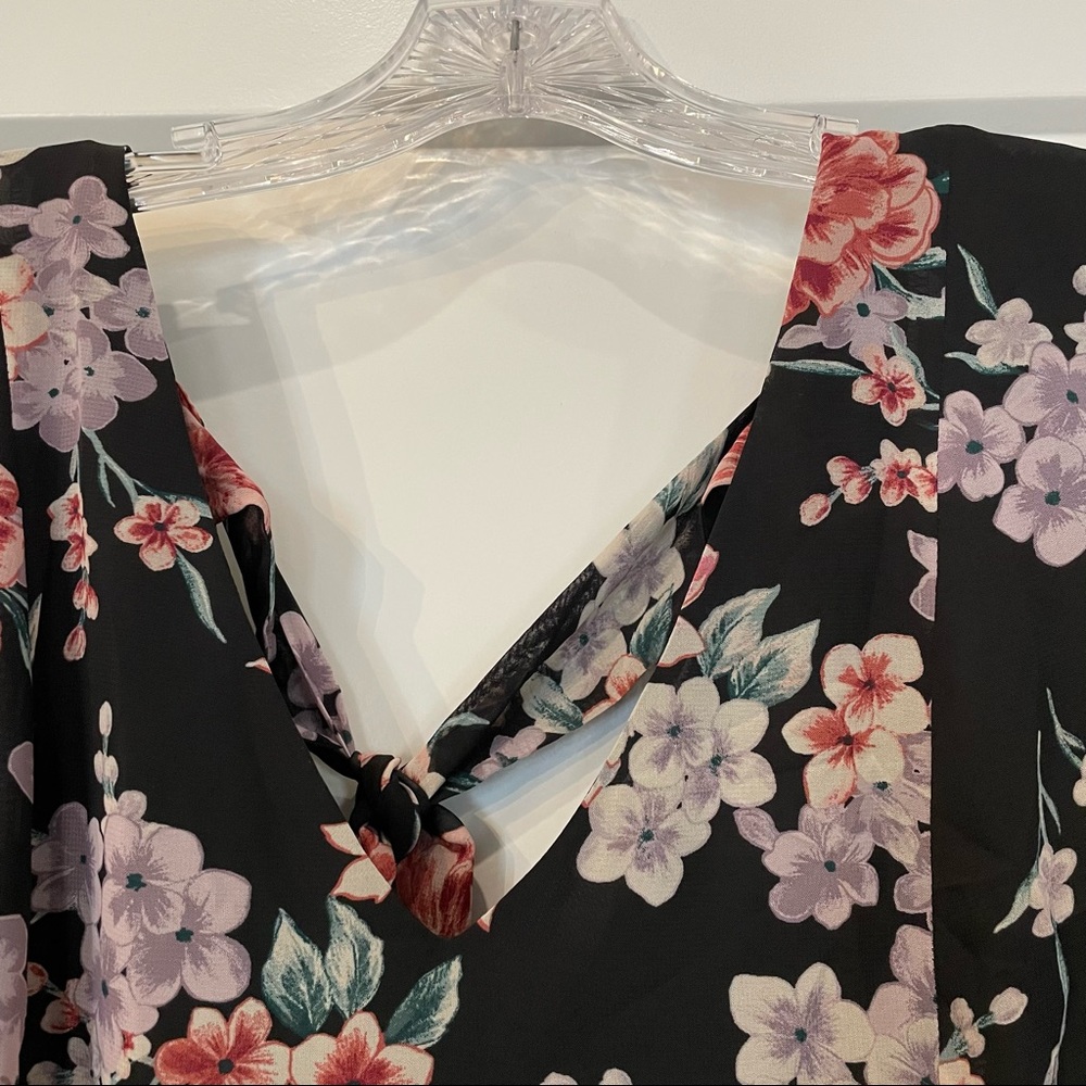 NWOT INC Floral Print Shift Dress w/ Back Tie Detail - Picture 3 of 6